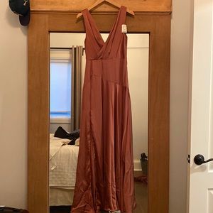 Dusty-Rose Satin Dress